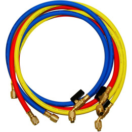 KIT 3 Tubi ricarica gas con attacco da 1/4"x5/16" con Rubinetto Lunghezza Tubi 150cm