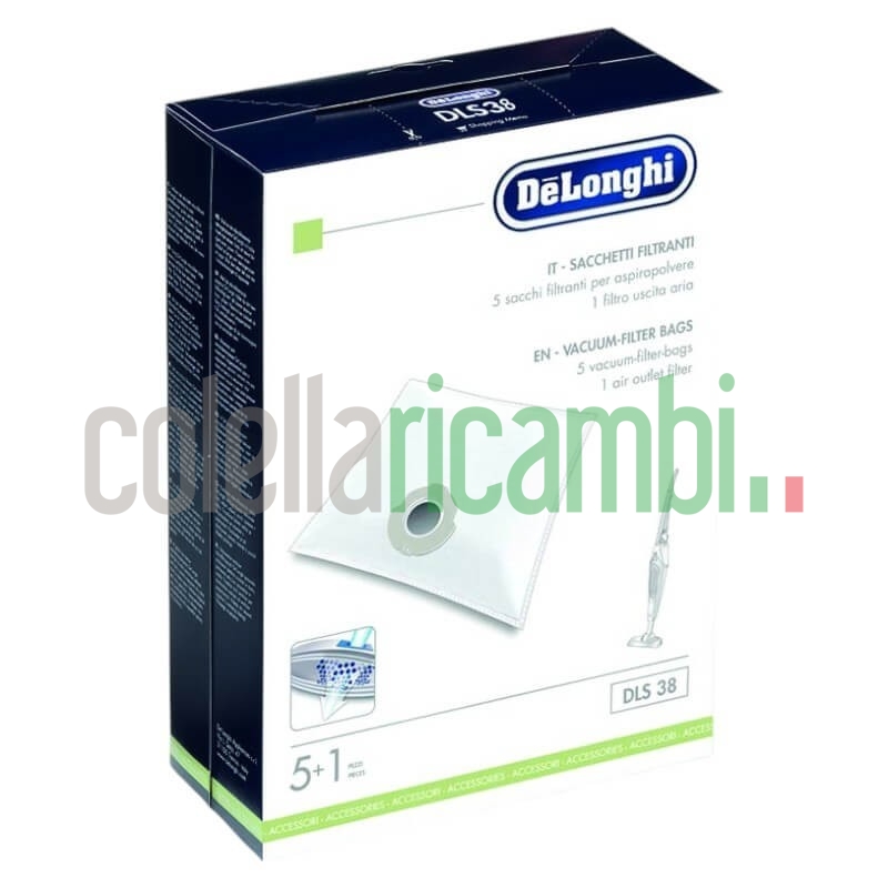 Sacchetti Microfibra x5 e Filtro Uscita Aria Delonghi 5519210261 DLS38