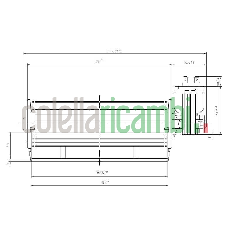 Ventola tangenziale EBM QLZ06/1800B39-2518H-140
