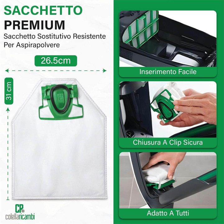 Sacchetti Compatibili per Vorwerk Folletto VK200 VK220S (6 PZ)