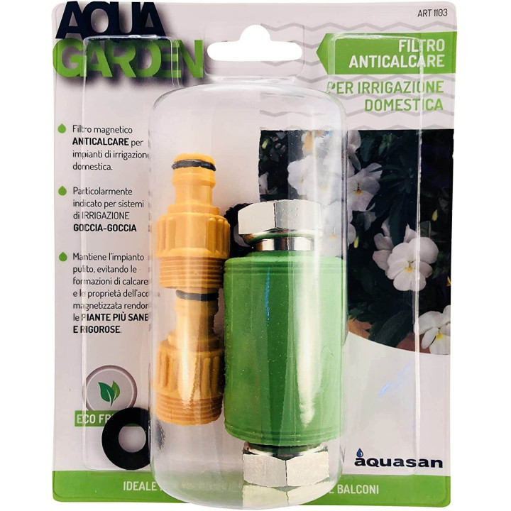 Aquasan Filtro Magnetico Anticalcare per Micro irrigazione, Verde