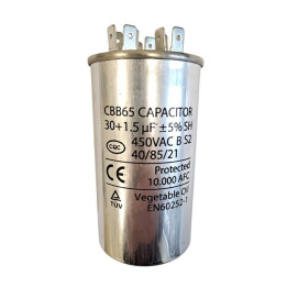 Condensatore in alluminio per climatizzatore condizionatore 30+1,5uF 450VAC