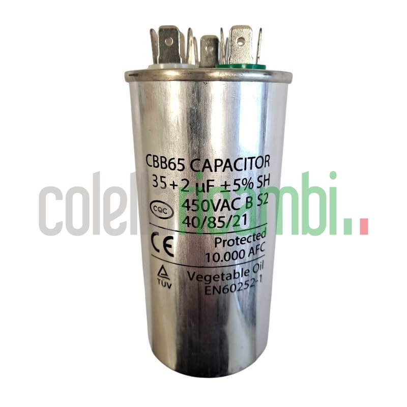 Condensatore in alluminio per climatizzatore condizionatore 35+2uF 450VAC