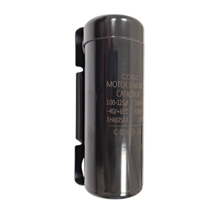 Condensatore 100-120uF 330Vac Con Staffa