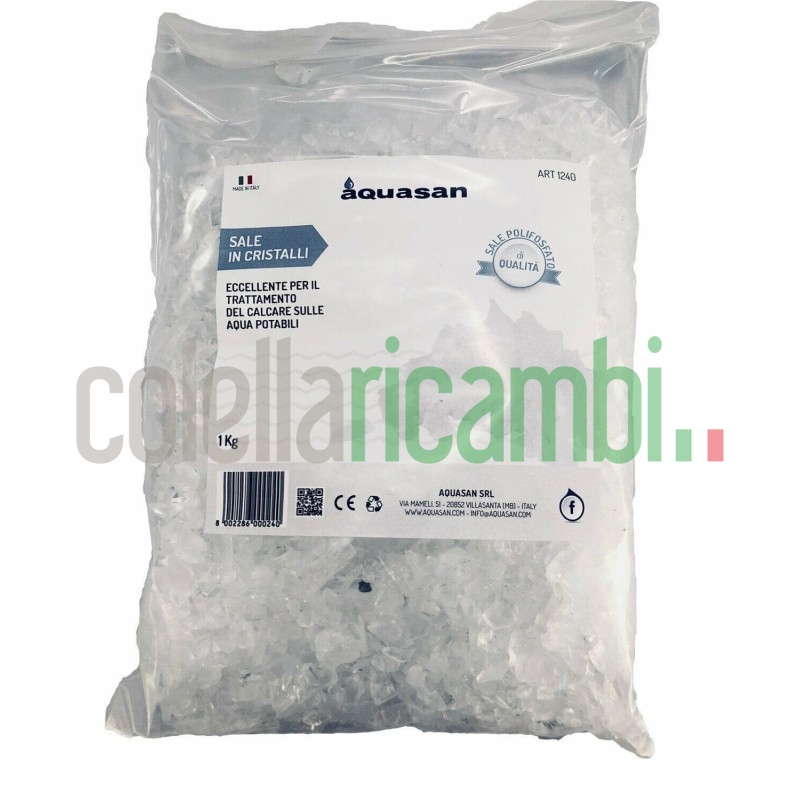 Aquasan Sale Polifosfato Cristalli in Sacchetto, Bianco, 1 kg