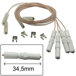 Set 4pz candelletta con cavo da 600mm, compatibile Rex Electrolux Zanussi