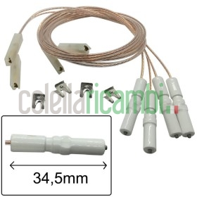 Set 4pz candelletta con cavo da 600mm, compatibile Rex Electrolux Zanussi