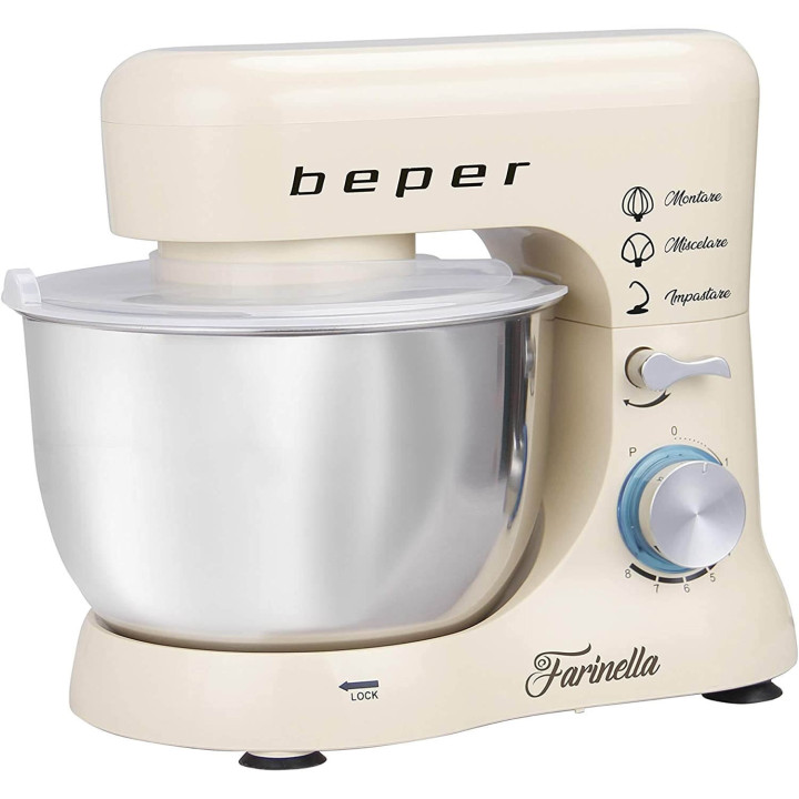 Beper Impastatrice 1000W 4,5L, Crema