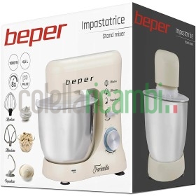 Beper Impastatrice 1000W 4,5L, Crema