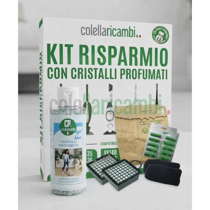 Kit Risparmio Con Granuli Profumati Dash per Folletto Vk130-Vk131