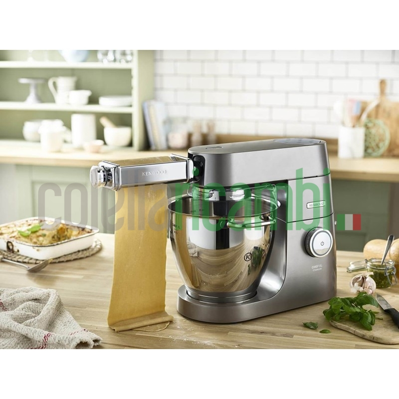 Kenwood Sfogliatrice per Impastatrice Planetaria KCC+KVC+KVL+KMX, Acciaio Inossidabile, Argento