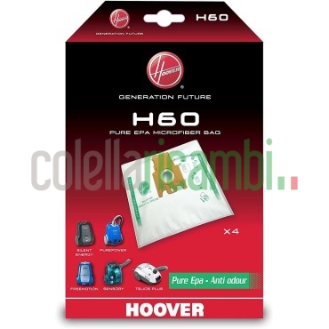 Genuine Hoover H63 EPA Filtration Sachetti aspirapolvere Confezione da 4 