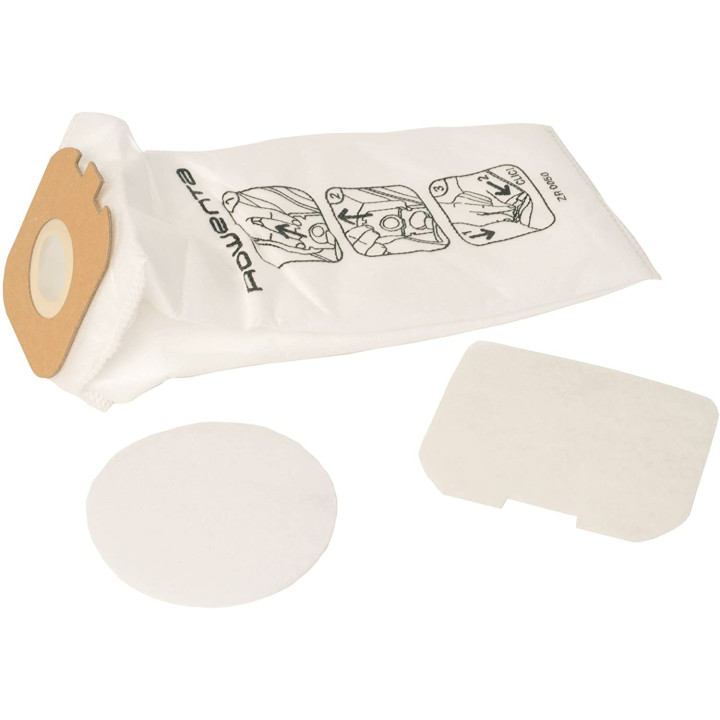 Set 5 Sacchi Scope + 2 Microfiltri per Aspirapolvere Rowenta