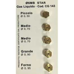 Ugelli Gpl 6 MB Universale Diametro mm. 6Mb, Tipo gas Gpl