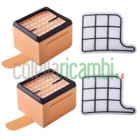 Kit Risparmio 2 Filtro Motore con 2 Filtro Hepa Adattabile per Folletto Vk135 Vk136