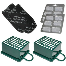 Kit 2 Filtri Hepa 2 Filtri Odori 12 Profumini Adattabile per Folletto Vk 130 Vk131