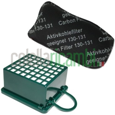 KIT Filtri Hepa Filtro Odori Adattabili per Folletto Vk 130 Vk131