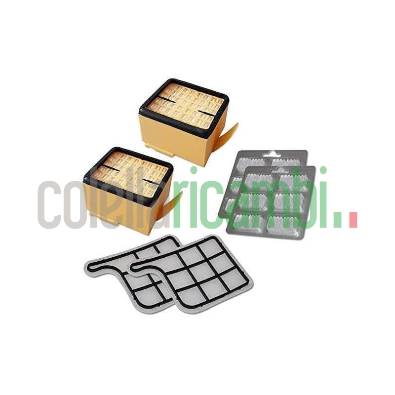 Kit Risparmio 2 Filtri Hepa 2 Filtri Motore 12 Profumini Adattabili Folletto VK135 VK136