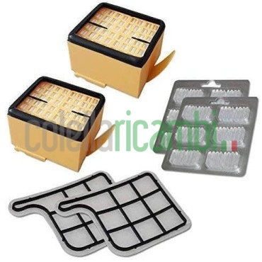Kit Risparmio 2 Filtri Hepa 2 Filtri Motore 12 Profumini Adattabili Folletto VK135 VK136