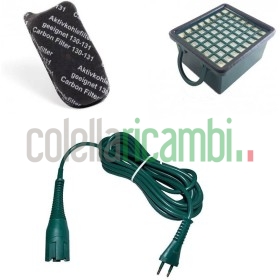 Kit Risparmio Cavo Alimentazione Filtro Hepa Filtro Odori Adattabile Folletto Vk130 Vk131