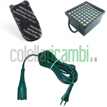 Kit Risparmio Cavo Alimentazione Filtro Hepa Filtro Odori Adattabile Folletto Vk130 Vk131