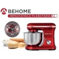 Behome Impastatrice Planetaria Professionale 5L Rosso | 6 Velocità, 2 fruste e 1 gancio per impastare