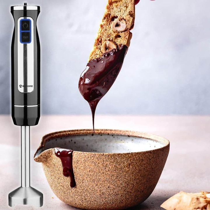 Frullatore a Immersione Mixer a Immersione in Acciaio Inox 800W