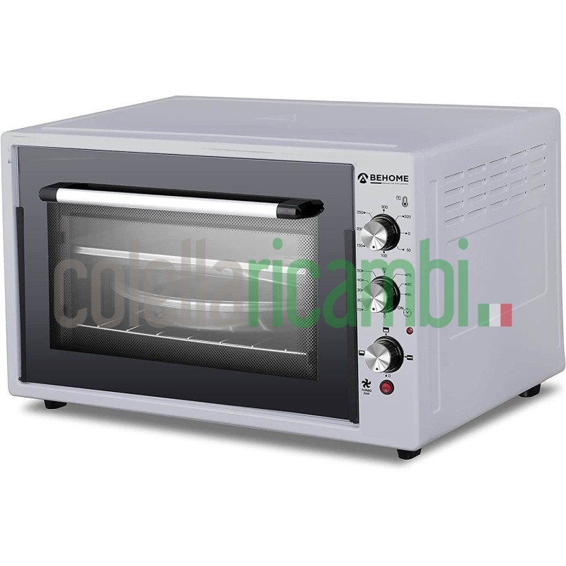 Behome Forno Elettrico 60 litri Ventilato Autopulente, Smaltato, Temperatura fino a 320° Doppio Vetro