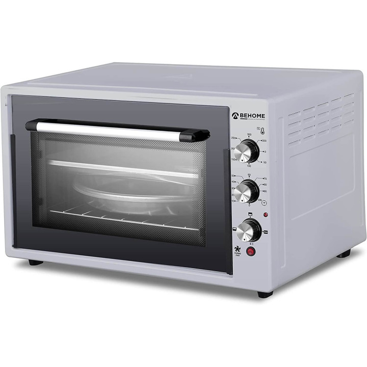 Behome Forno Elettrico 60 litri Ventilato Autopulente, Smaltato, Temperatura fino a 320° Doppio Vetro