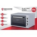 Behome Forno Elettrico 60 litri Ventilato Autopulente, Smaltato, Temperatura fino a 320° Doppio Vetro