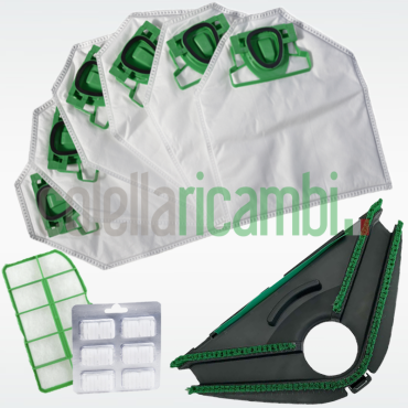Kit Risparmio Ricambi Folletto Compatibili VK 200 VK 220s 6 Sacchetti 6 Profumi 1 Filtri Griglia Motore 1 Setola