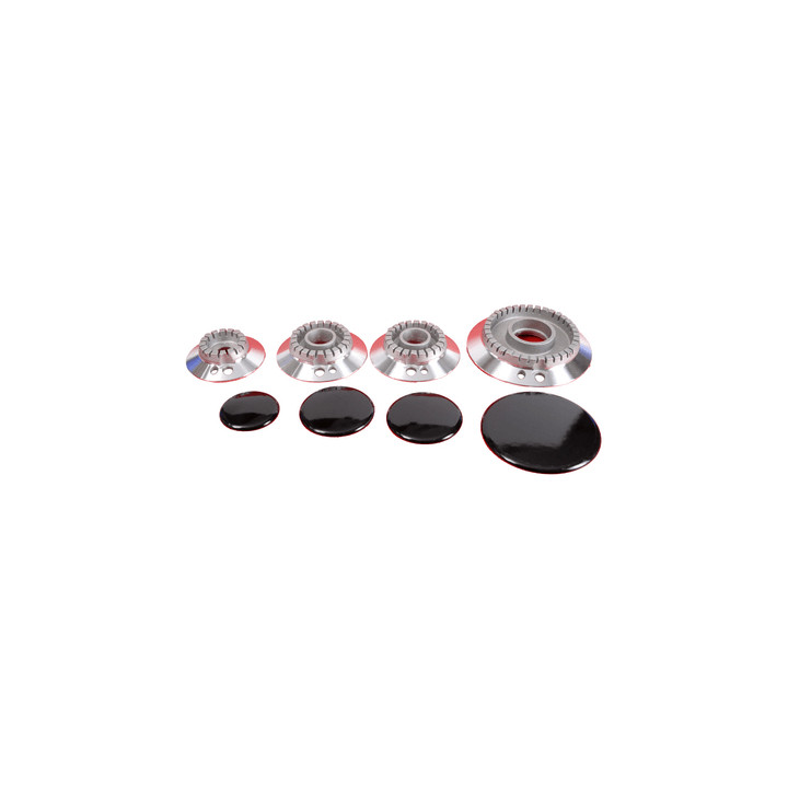 Kit +Bruciatori + Cappellotti Piattelli Adattabili Smeg 2 Fori