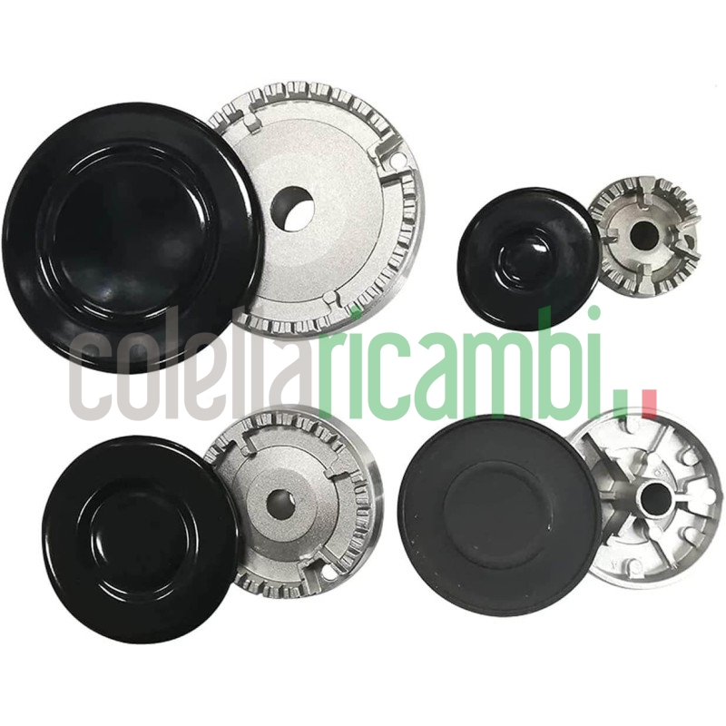 Kit Bruciatori+Cappellotti Adattabili Piano Cottura Indesit Ariston Samet Nardi