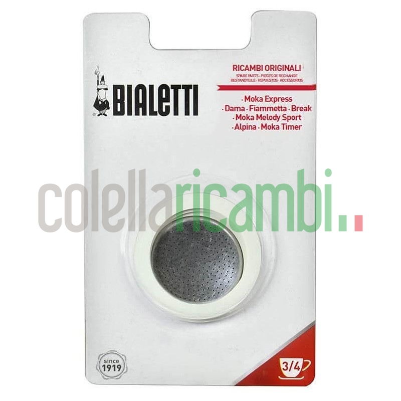 Set di 3 Guarnizioni e 1 Portafiltro a 3 Tazze Moka Bialetti