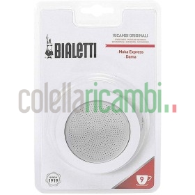Set di 3 Guarnizioni e 1 Portafiltro a 9 Tazze Moka Bialetti