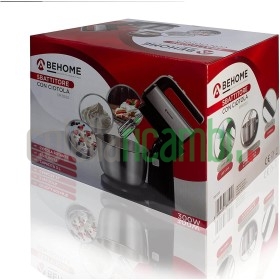 Sbattitore Elettrico BeHome con ciotola rotante acciaio 3 litri