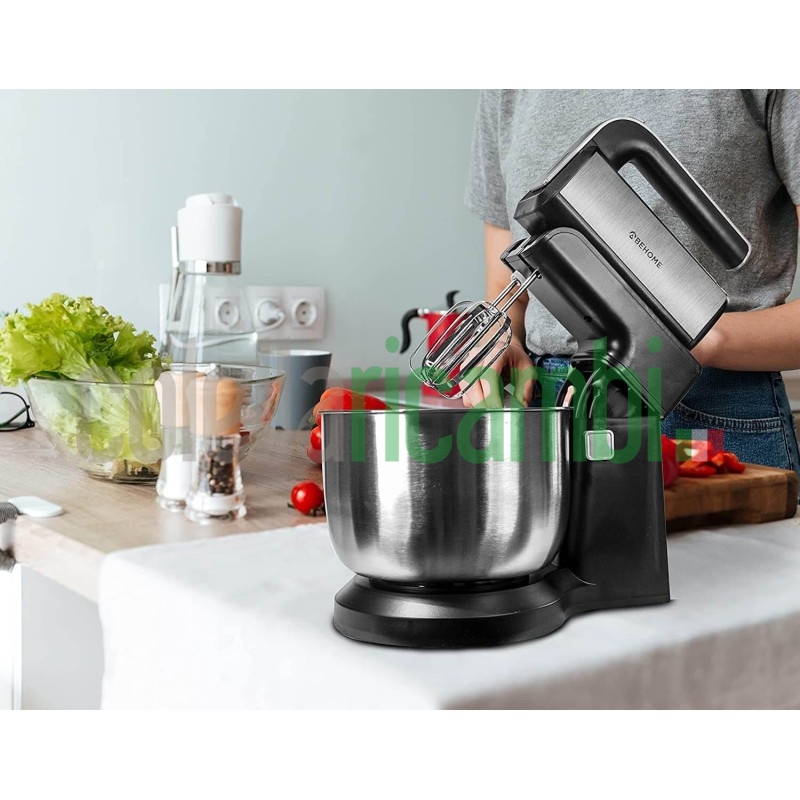 Sbattitore Elettrico BeHome con ciotola rotante acciaio 3 litri