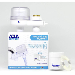 Aquacompact Nuovo Kit 2000 Litri Filtro Rubinetto Anticalcare con 2 Cartucce