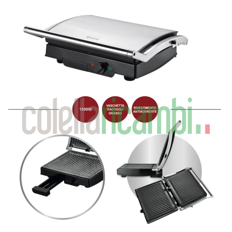 Behome Bistecchiera Elettrica Multifunzione in Acciaio