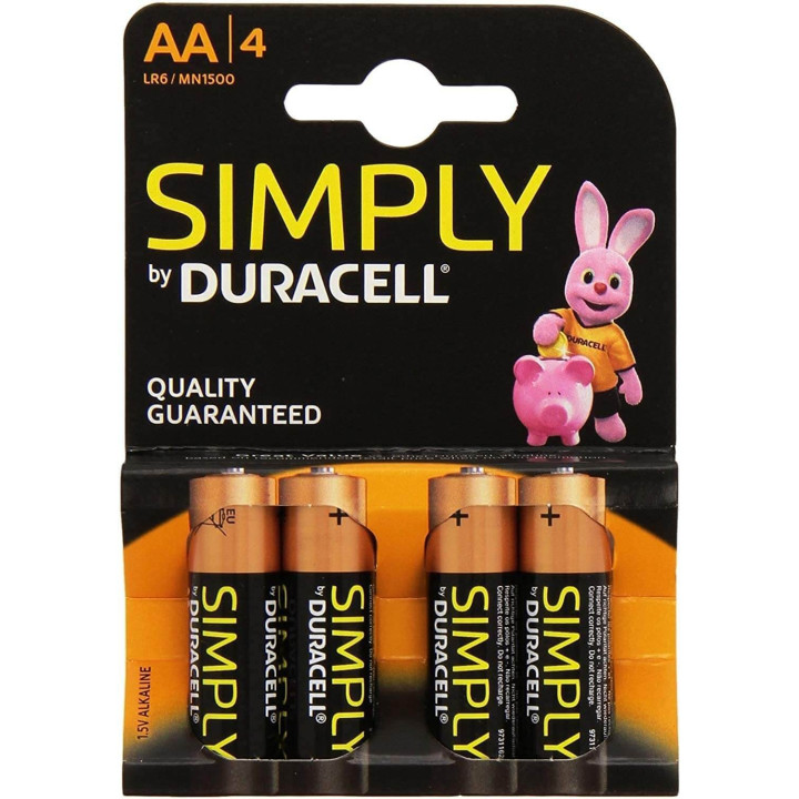 Duracell Simply Batterie Alcaline, Stilo, AA