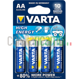 Batterie 1,5V Alcalina Stilo Varta 4pz Blister High Energy