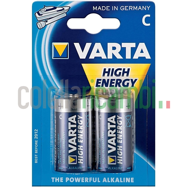 Varta Batterie Mezza Torcia High Energy Pila alcalina C, Blister da 2