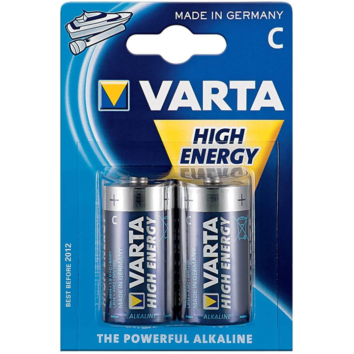 Varta Batterie Mezza Torcia High Energy Pila alcalina C, Blister da 2