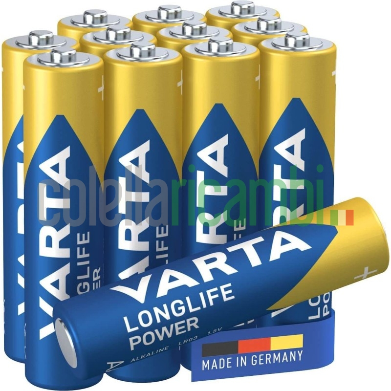 Varta Longlife Power High Energy Batteria Alcalina, Ministilo AAA Lr03  Confezione da 12 Pile