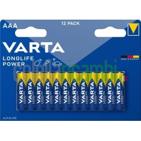 Varta Longlife Power High Energy Batteria Alcalina, Ministilo AAA Lr03  Confezione da 12 Pile