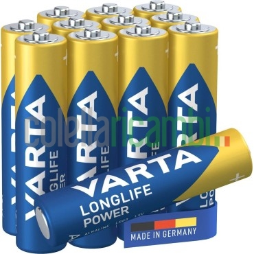 Varta Longlife Power High Energy Batteria Alcalina, Ministilo AAA Lr06 Confezione da 12 Pile