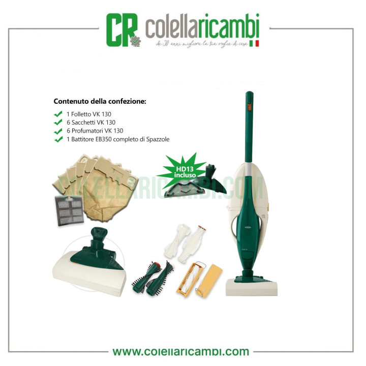 Aspirapolvere Vorwerk Folletto Kobold VK130 + Battitappeto EB350 Rigenerato
