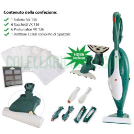Aspirapolvere Vorwerk Folletto Kobold VK136 + Battitappeto EB360 Rigenerato