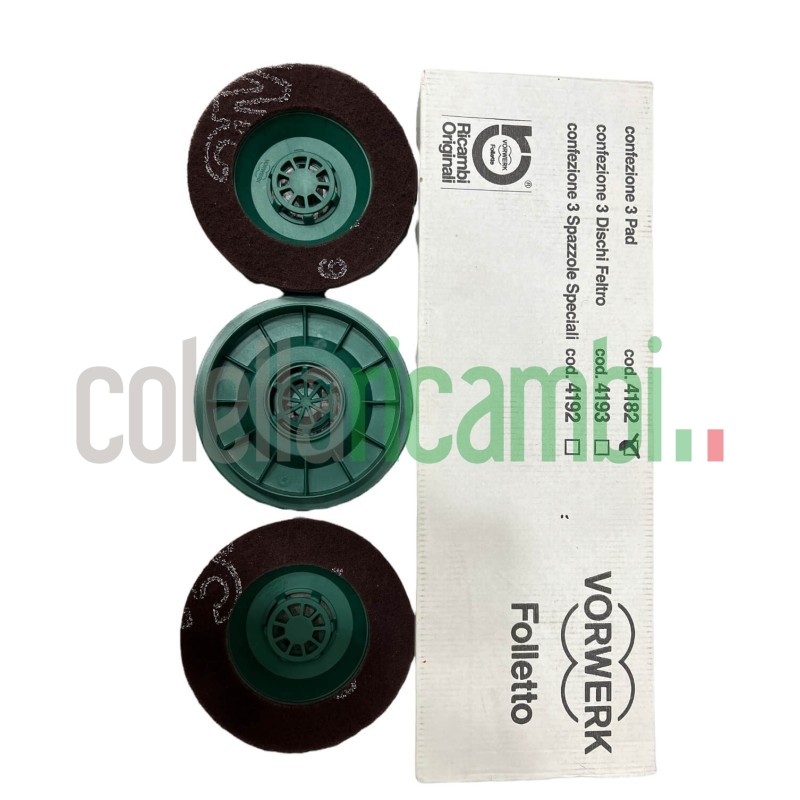 Tris Dischi Spazzole Ruvide Originali per Lucidatrice Vorwerk  Folletto PL510 PL511 PL512