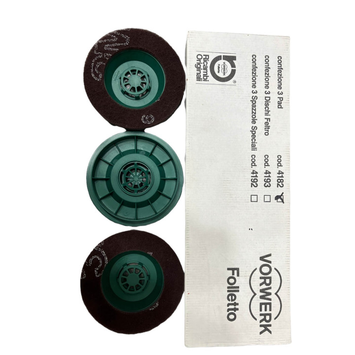 Tris Dischi Spazzole Ruvide Originali per Lucidatrice Vorwerk  Folletto PL510 PL511 PL512